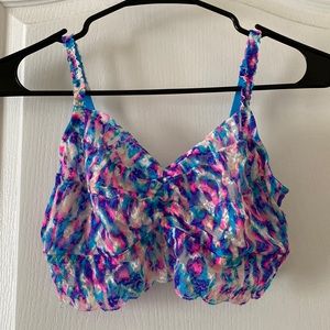 Pink large tie dye lace bralette